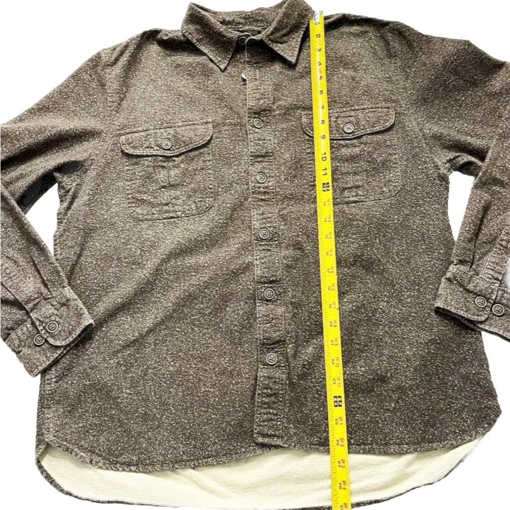 Freedom Foundry Fleece-Lined Flannel Shirt Jacket Brown Speckled Men’s L